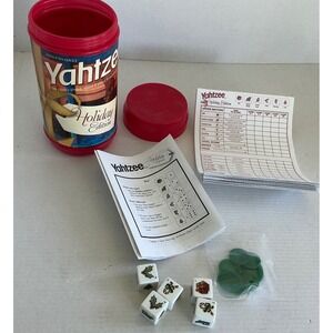 USAopoly Y2K Yahtzee Holiday Edition Christmas Dice Game Travel Shaker 2007